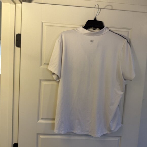 Tail Golf Polo Shirt White with Stripe Detail Stretchy Activewear Top Size XL - Picture 5 of 10